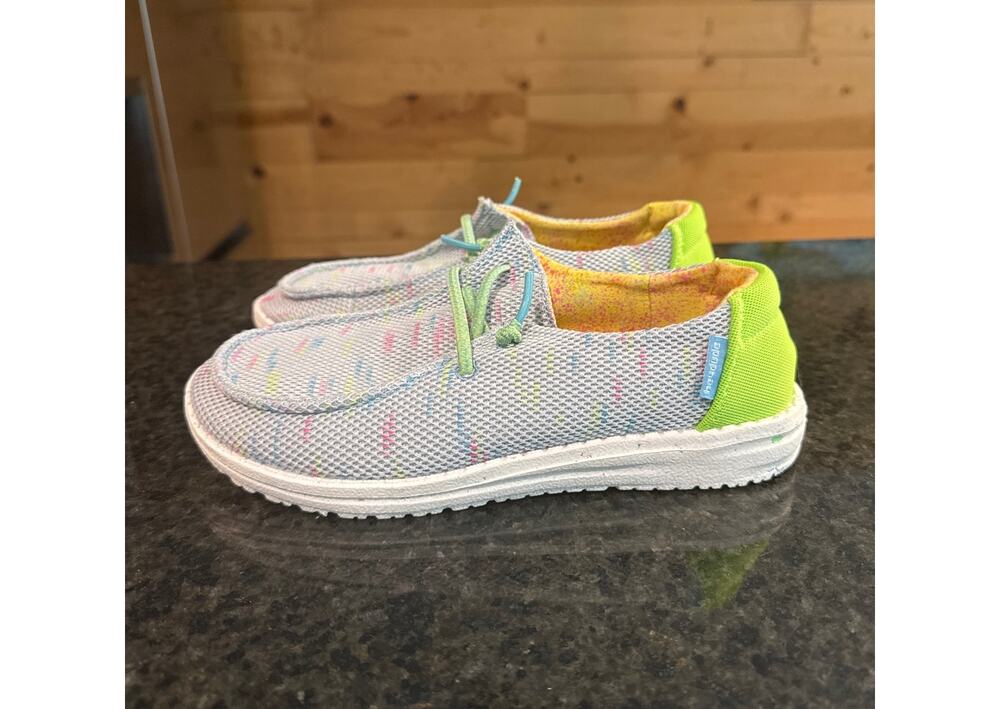Hey Dude Wendy Sox Glow Blu Women’s Size 5 Multicolor Slip-On Shoes